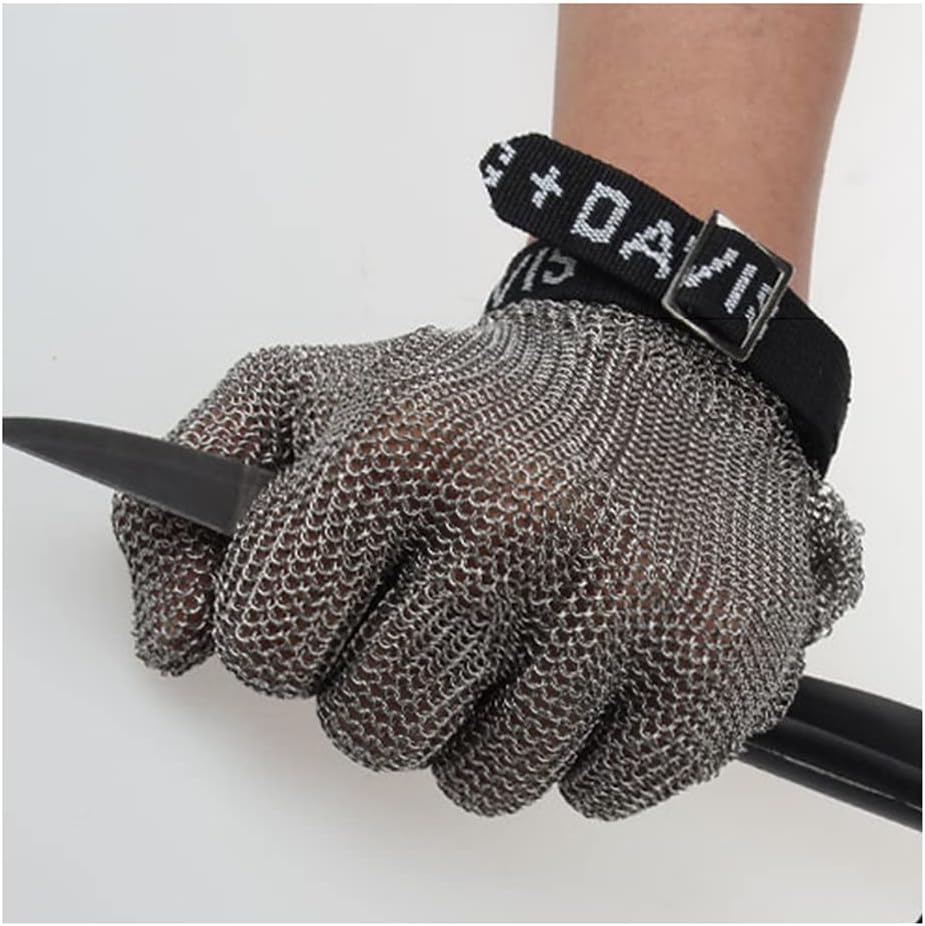 HUAHUA Metal Stainless Steel Wire Safety Work Gloves Cut Resistant Gloves for Outdoor Gardening Kitchen Food Grade Gloves (Size : 1 piece/XXL)