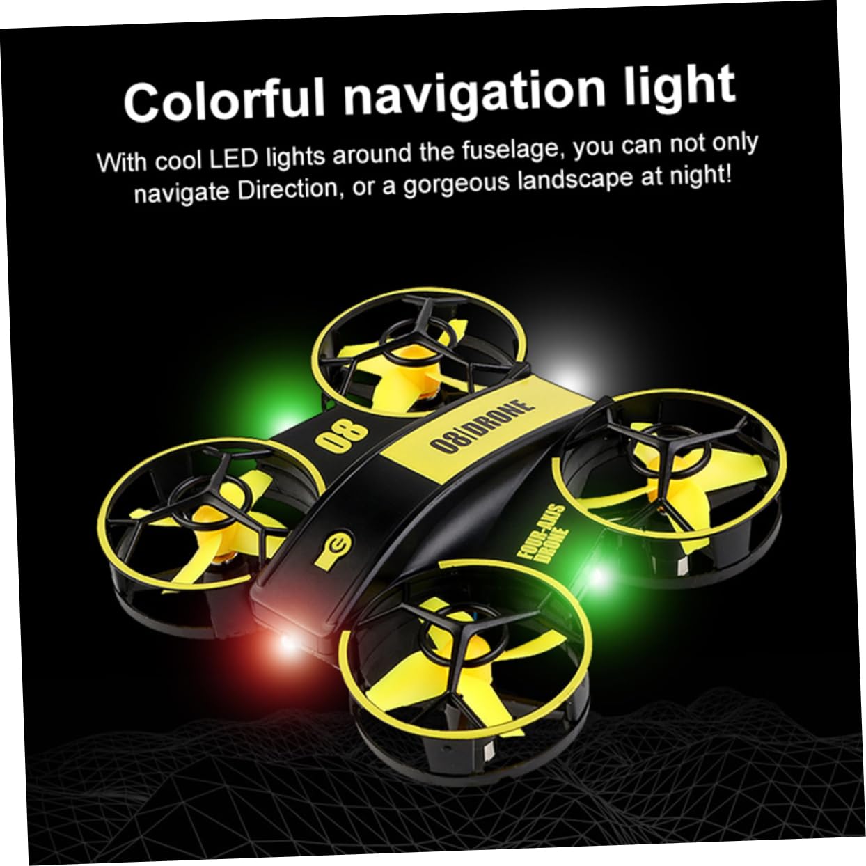 Mini Quadcopter z Wbudowanym Światłem Led Zdalnie Sterowany Dron z Funkcją Utrzymywania Idealny Dla Początkujących Zabawka Do Latania Dorosłych