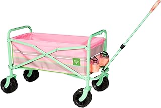 Folding Beach Wagon Cart – Heavy-Duty Collapsible Utility Wagon with All-Terrain Wheels, Large Storage Capacity, and Adjustable Handle – Ideal for Beach, Camping, and Outdoor Adventures