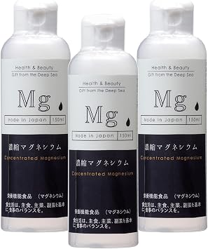 Ako Kasei Concentrated Magnesium Plenty of 150 ml x 3 Bottles / Made in Japan, Nutritional Functional Food No Additives / Flavoring / Sweeteners / Preservatives, 100% Deep Sea Water, Easily