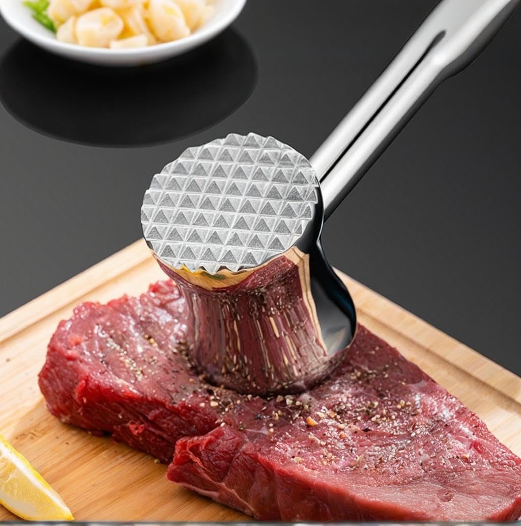 Kitchen Mallet,Meat Pounders,Meat mallet 304SS-Dual-Sided Meat Pounder Hammer for Tenderizing and Flattening Meat - Kitchen Essentials Meat Beater Tool with Comfort Grip Handle