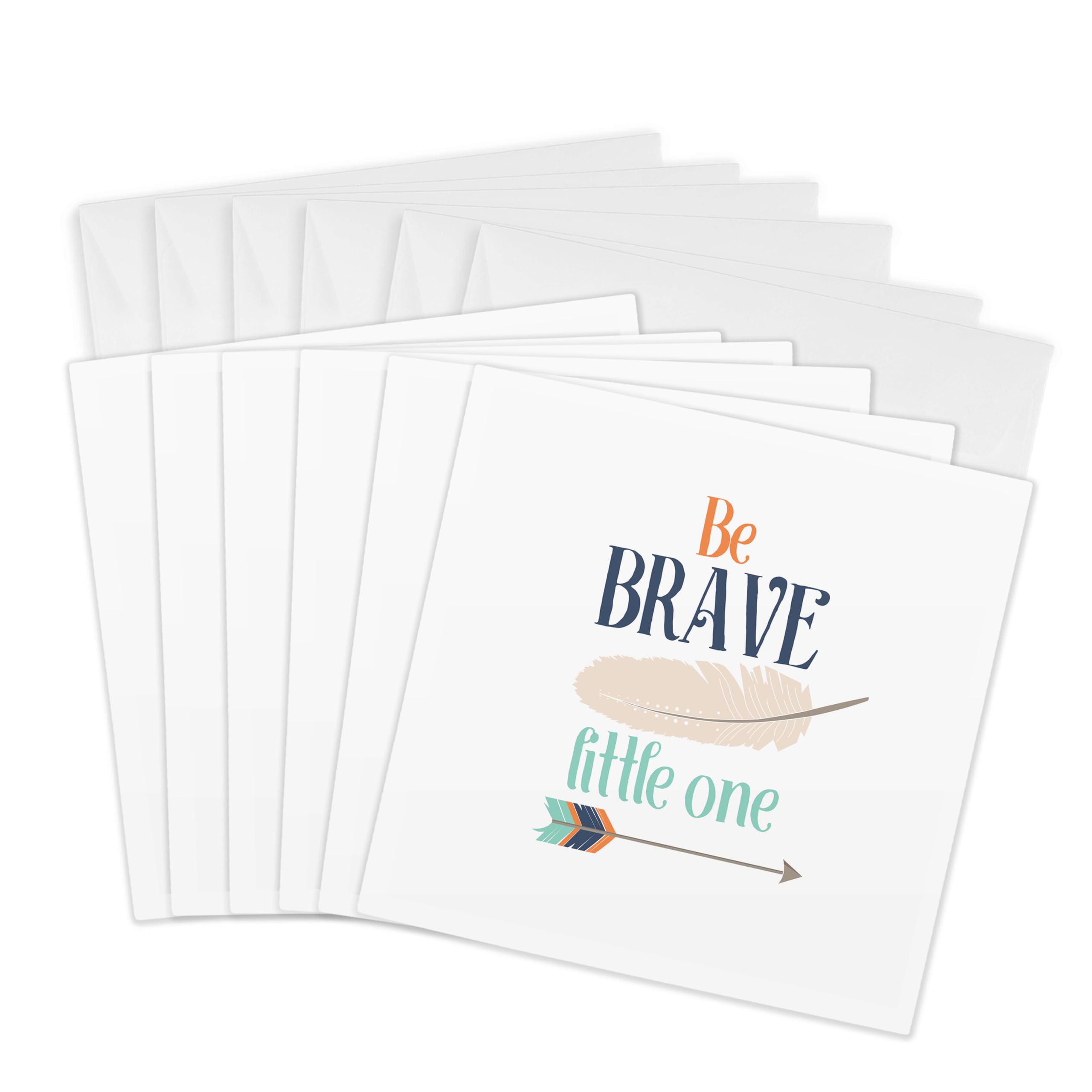 3dRose gc_252125_1 6 x 6-Inch "Be Brave Little One" Greeting Card (Pack of 6)