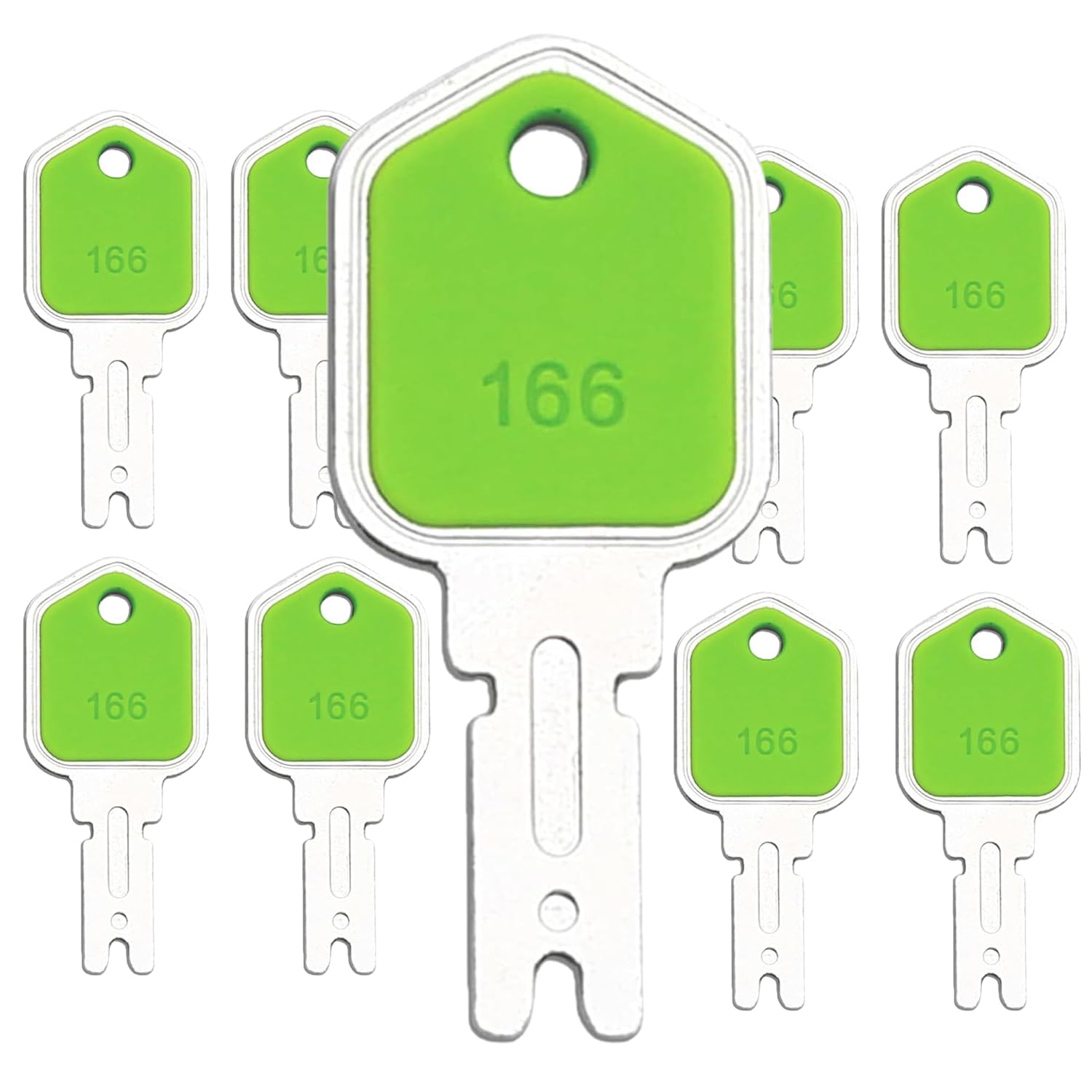9-Pack Ignition Key Set for Hyster: 166 Equipment Keys Compatible with Hyster Forklifts & Heavy Machinery — image 1