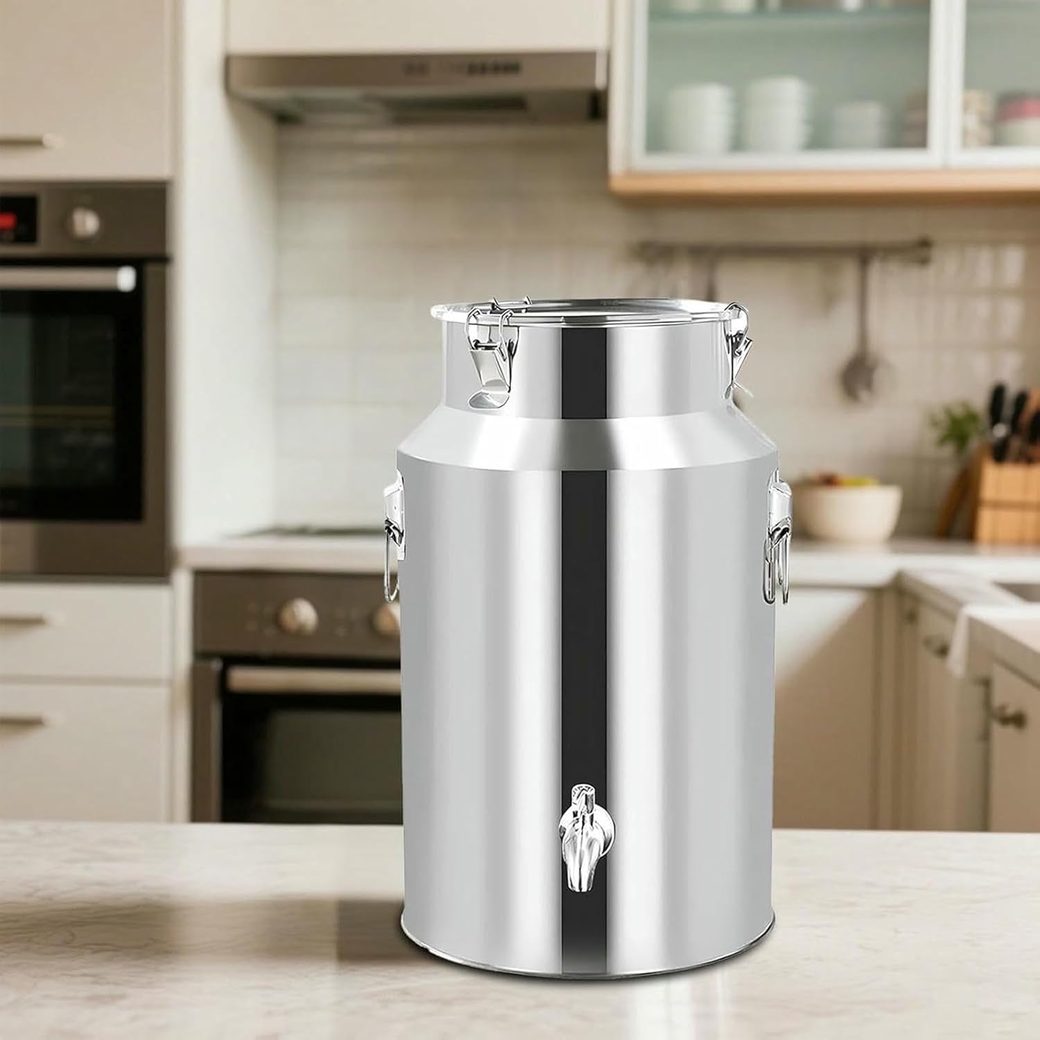 5L/9L/14L/18L Milk Transport Bucket, 201 Stainless Steel Milk Can Milk Bucket with Faucet Oil Storage Barrel Milk Fermentation Tank