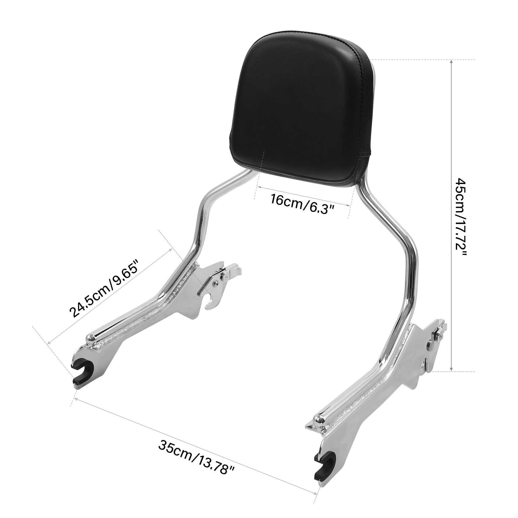 TCMT Schienale standard Sissy-Bar con kit di hardware di docking, compatibile con Harley Fat Boy 114 FLFBS 2018–2023, Fat Boy FLFB 2018–2019 Breakout 114 FXBRS 2018–2020 Breakout FXBR 2018–2019; 2023