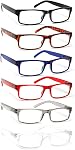 BIENCOOL 6 Pack Reading Glasses for Men Women Blue Light Blocking Readers with Spring Hinge