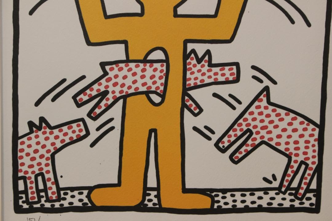 Amazon.co.jp: キースヘリングYellow Figureエスタンプリトグラフ 限定