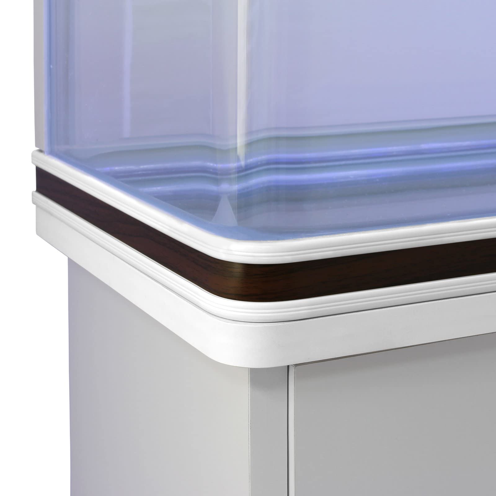MonsterShop Akwarium 300 litrów z białą szafką, światło LED i 180° widzenie