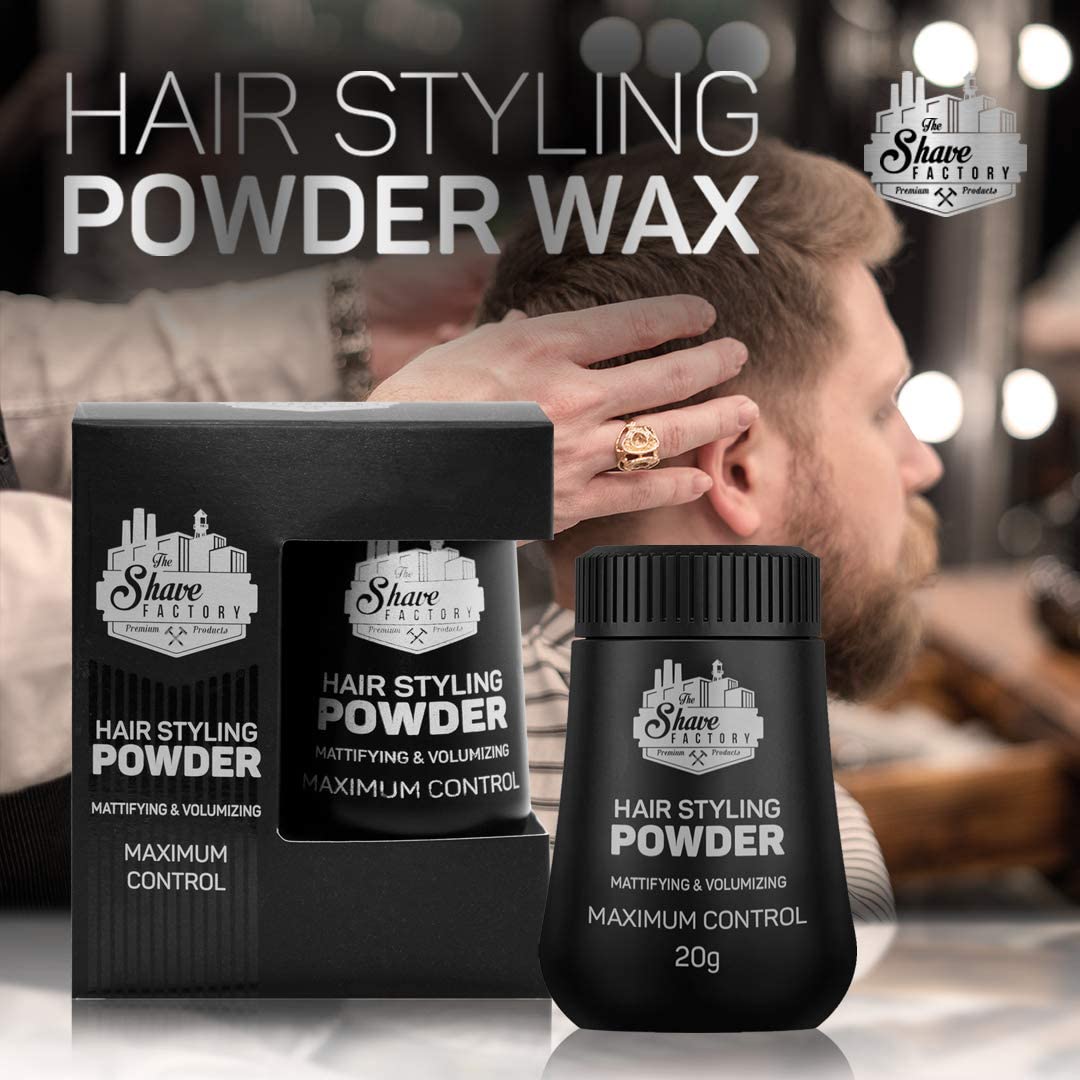 The Shave Factory Puder do stylizacji włosów – matowy i obszerny dla niezrównanej tekstury, objętości i matowego wykończenia – idealny do każdego wyglądu i rodzaju włosów, 20 g (2 sztuki, klasyczny)