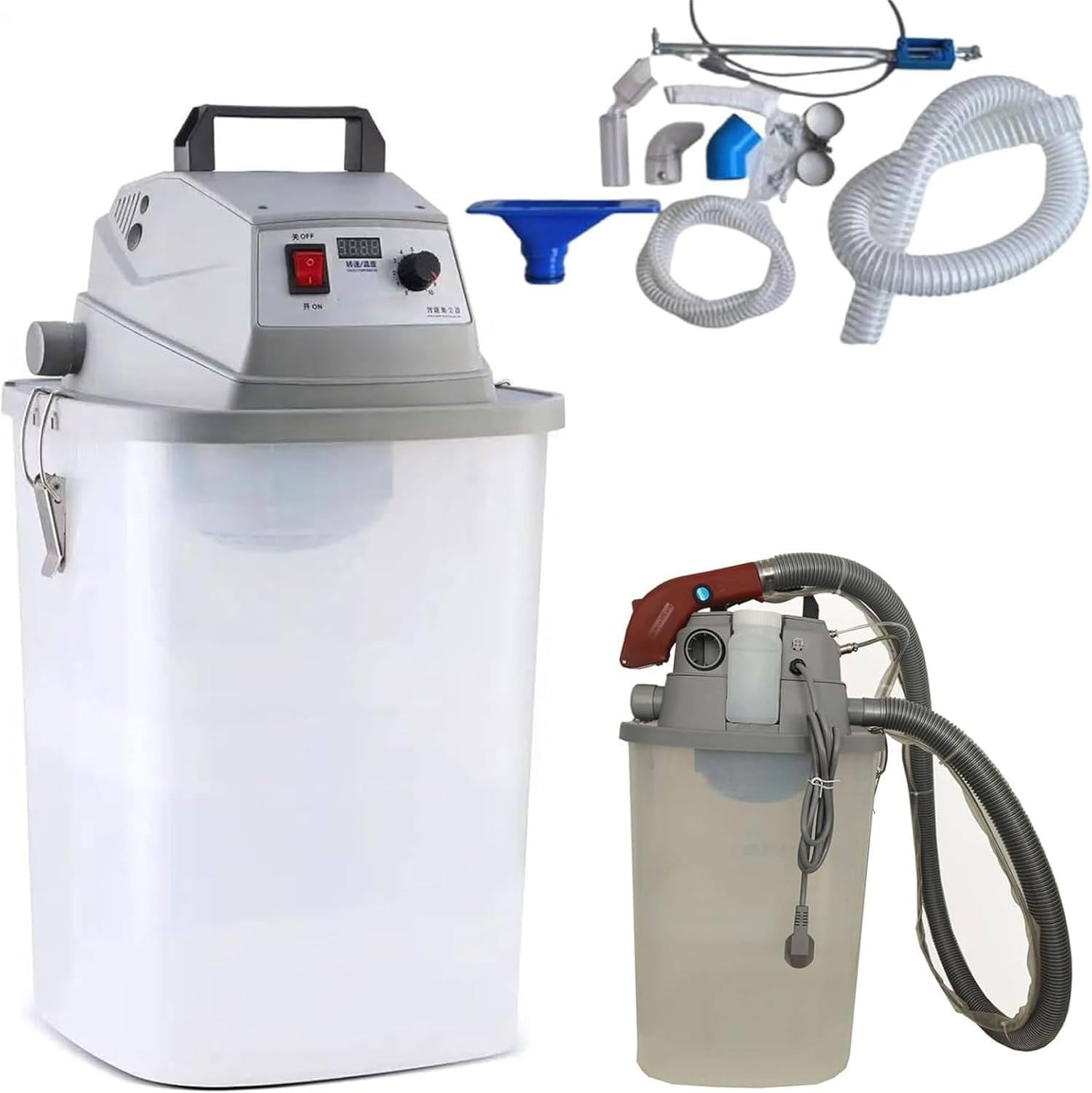 JXYQ Automatic Fabric Thread Trimmer with Stepless Speed Regulation, Intelligent Thread Cutting, Noise Reduction, Includes 30L Square Bucket