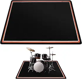 Lnrueg Tapete de Tambor, 1,8 m x 1,5 m, Antiderrapante, à Prova de Água, Tapete de Instrumento Musical