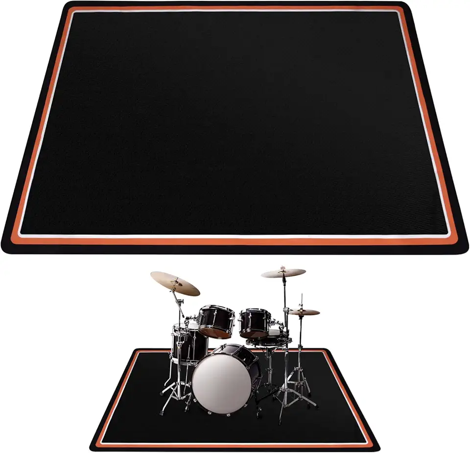 Lnrueg Tapete de Tambor, 1,8 m x 1,5 m, Antiderrapante, à Prova de Água, Tapete de Instrumento Musical