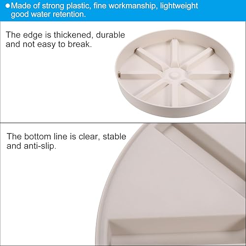 Miniatura 5 de PATIKIL Platillos para macetas de 9 pulgadas, paquete de 6 macetas redondas de plástico, bandeja de goteo de flores más gruesa para interiores
