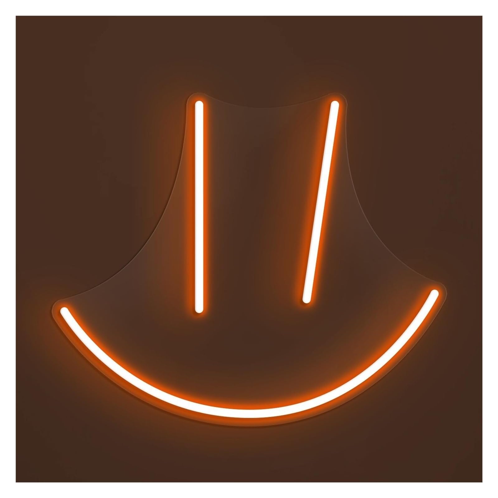 Hanging Art Neon Signs Happy Face Neon Sign, Suitable For Kids Room Decor With Brightness Adjustable 38cm(Orange)