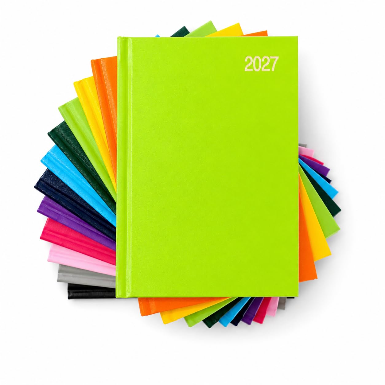 evelay 2027 Page a Day Diary A6 - Small Compact Hardback Daily Planner - Pocket Size Agenda for Notes, Appointments & Goals (Lime)