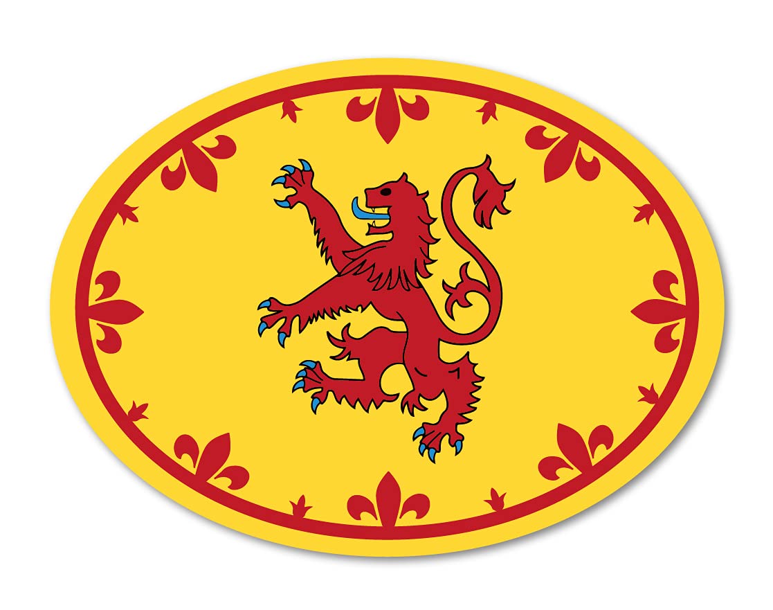 Lion Rampant Oval Flag, Car, Van Decal Sticker
