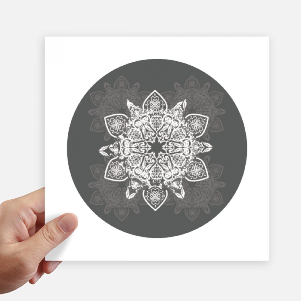 Autocollant carré 20 cm style arabe noir blanc pour mur et ordinateur DIYthinker