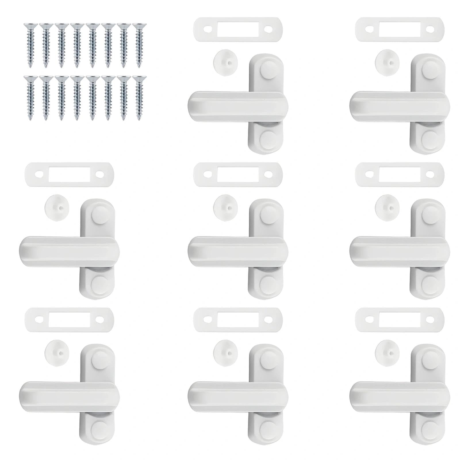 Shwdsy Fenstersicherung, 8 Stück T-Förmige Fensterriegel Kindersicherung | Weiße Fenstersicherung aus Aluminiumlegierung mit T-Form Design, Geeignet für Fenster und Türen Im Haushalt