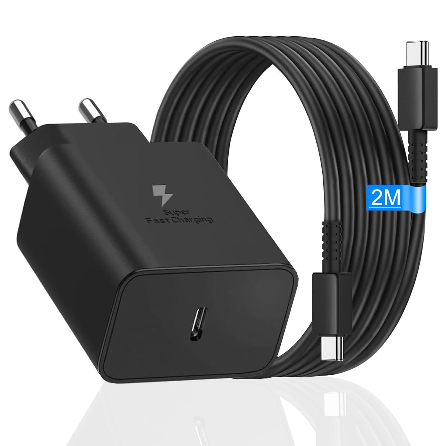 45W USB C Ladegerät mit Schnellladekabel für Samsung Galaxy S26 Ultra S25 Ultra S24 Ultra S23 Ultra S22 Ultra S21 Ultra S20 Ultra, A56 A55 A36, Tab S11 S10 S9 S8 Ultra Tablets Netzteil USB C Schwarz