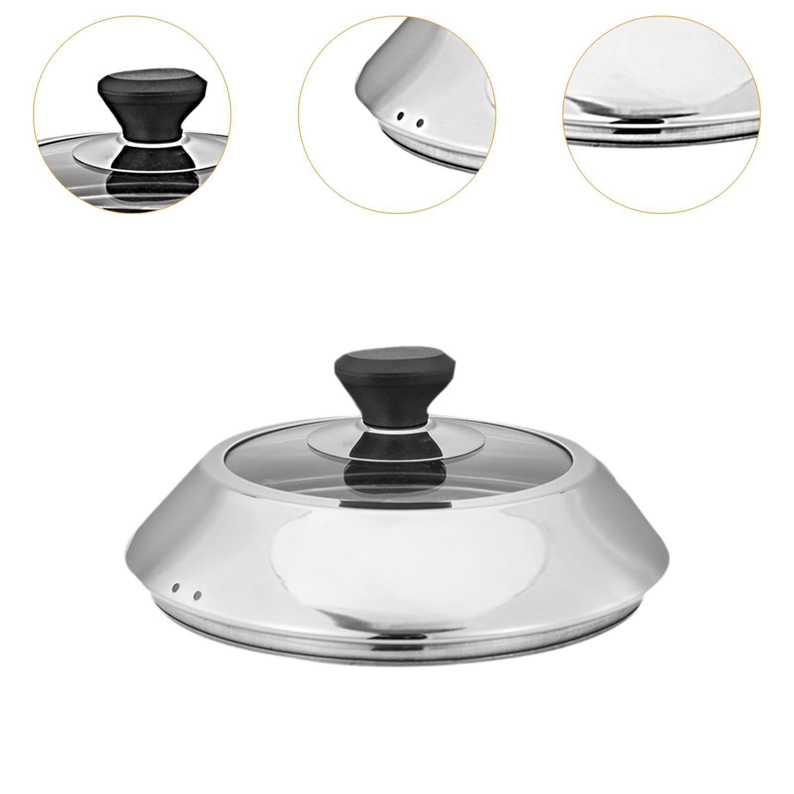 Couvercle de Cuisson Cloche à Hamburger Dôme pour Grill Couvercle Plancha Couvercle Vapeur Structure Voutée Robuste pour Concentrer la Chaleur, 28 cm