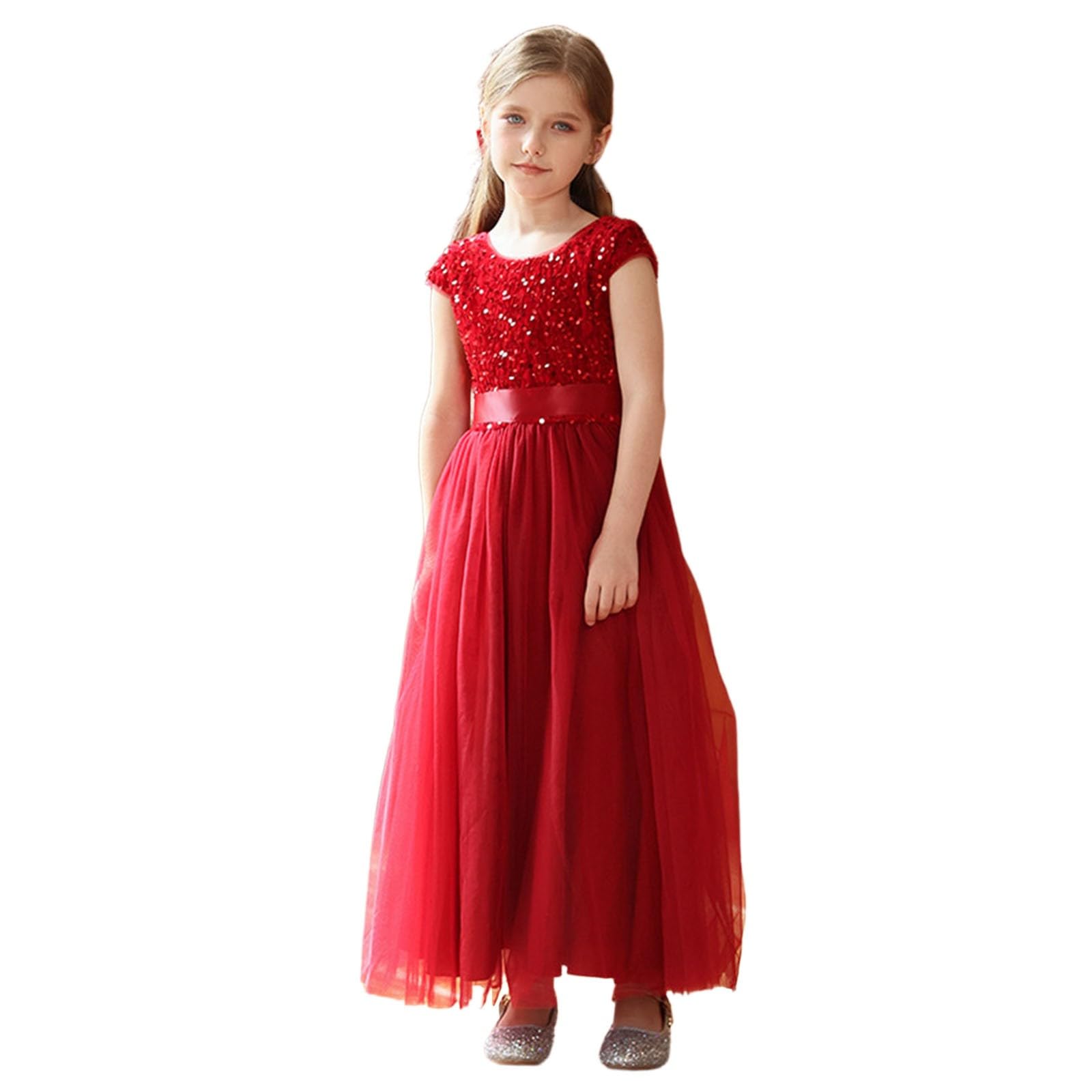 Genérico Vestido de ceremonia elegante para niña tutu con falda y cinturón ideal para recital o espectáculo de belleza, perfecto traje festivo para niños, adecuado para conciertos presentaciones y