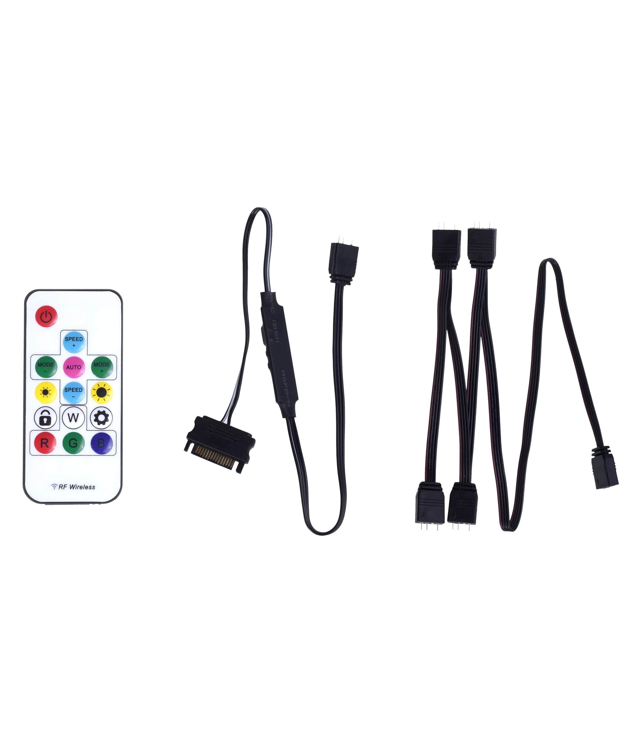 Xilence LQZ.ARGB_Set Remote, ARGB Remote Control do komponentów LED PC, odbiornik, rozdzielacz 1to4 ARGB, czarny/biały