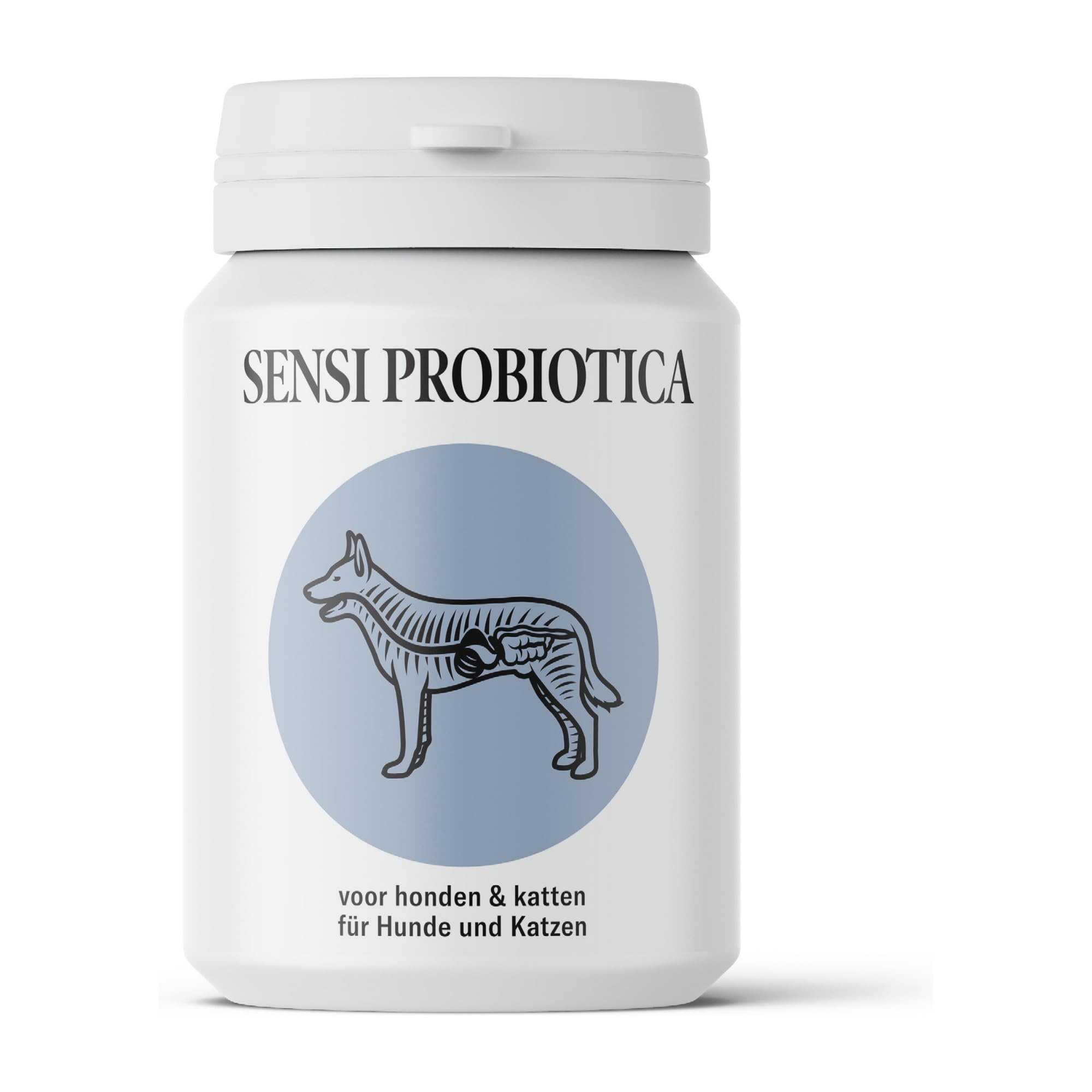 Sensi Probiotique Chien & Chat - 15 Souches - 100 g Poudre | Avec inuline et FOS, après antibiotiques ou changement d'alimentation, pour chiots et chatons