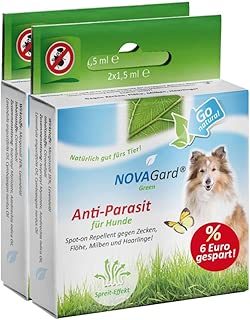 NovaGard Green® Spot-on für Hunde Doppelpack Sparpack Spot-on für Hunde zum auftropfen gegen Zecken, Flöhe und Milben. im test