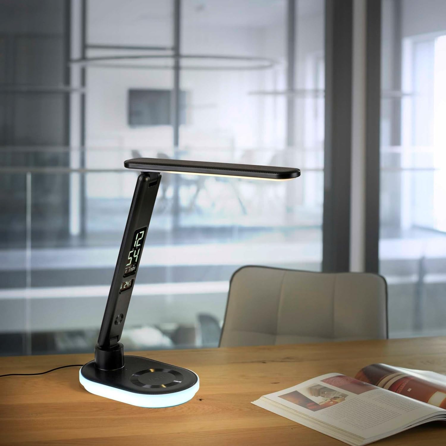 Just Light. LED-Schreibtischlampe - H 54 cm - Schwarz - Kunststoff - dimmbar - mit RGB-Farbwechsel