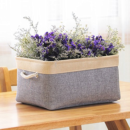 Thewarmhome Storage Basket - Large Baskets For Organizing Shelves, Storage Bins Closet Organizer For Clothes Book Shelf Baby Toy Home Organization, Fabric Storage Cubes, Decorative Golden Basket Gift… #TOP4