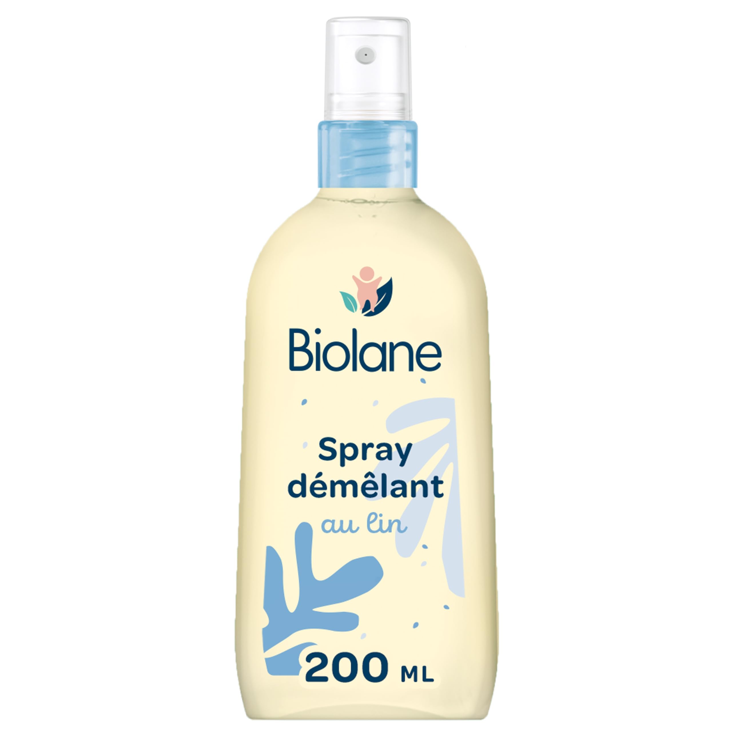 BIOLANE - Spray Démêlant Bébé – Démêle efficacement - Facilite le coiffage - Sans Rincage – Lin Français – 98% d'origine naturelle – 200ml