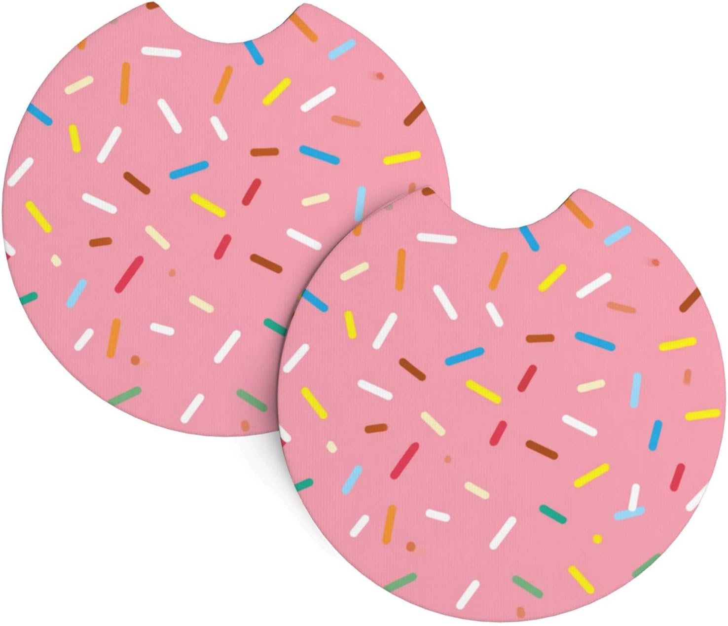 2 Pcs Car Cup Holder Coaster, 2.75 Inch Ice Cream Colorful Sprinkle Anti-Slip Car Coasters for Cup Holders, Shockproof Cup Holder Insert Car Accessories Interior for Car SUV