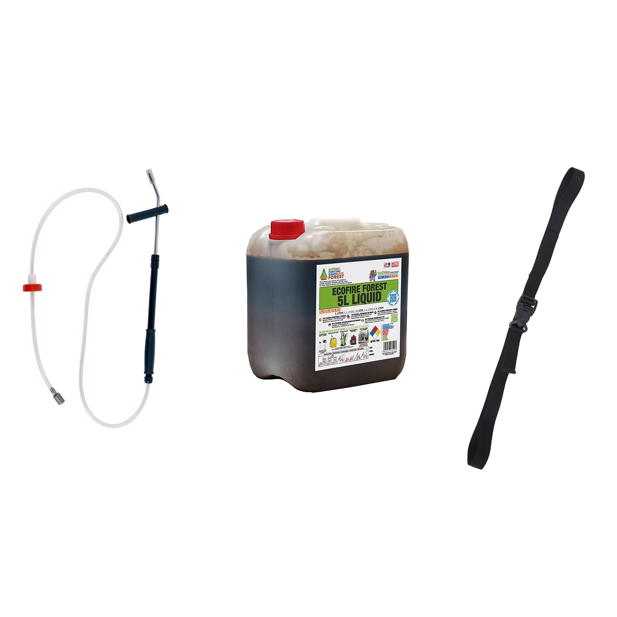 ECOFIRE Fighting Pack Equipo Extinción de Fuegos AB, Pulverizador Sistema Hidroneta, Cincha, Forest 5L