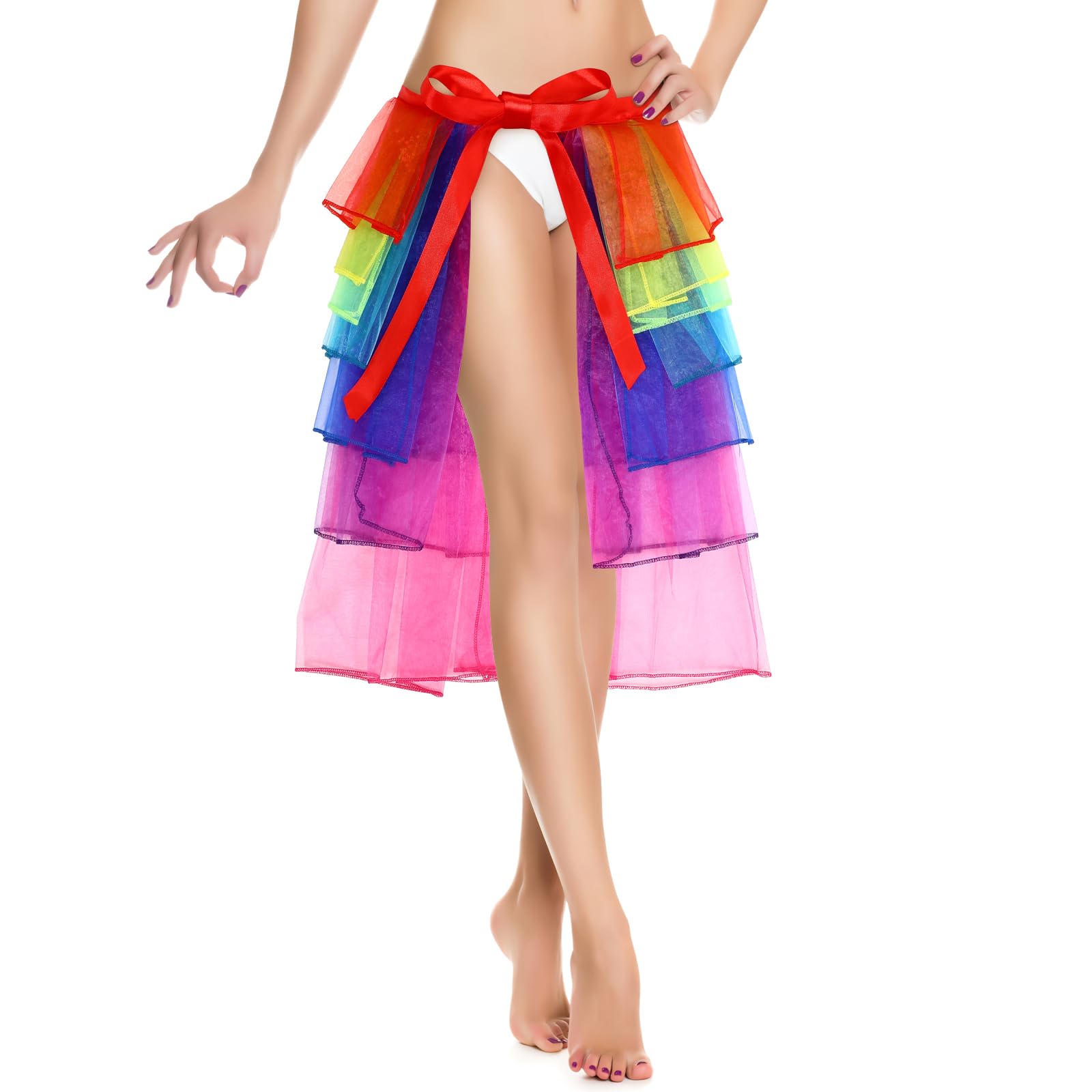 SOLUSTRE Frauen Regenbogen Stil Bunten Rock Dessous Mini Rock Blase Tutu Kleid Bunte Halloween Kostüme Tutu für Frauen Dekoration