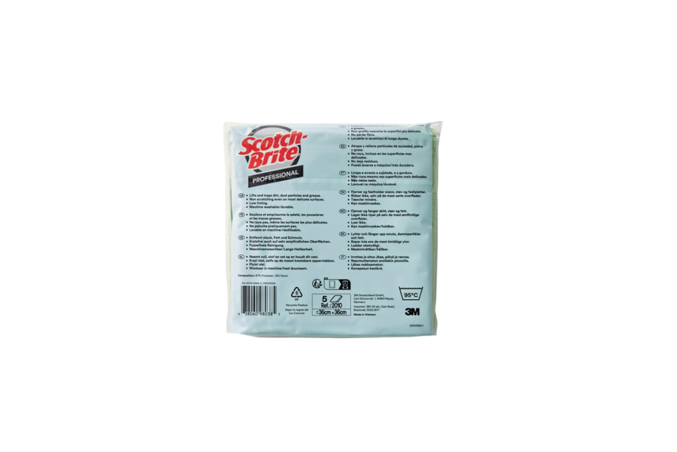 Lingettes Microfibre Haute Performance Scotch-Brite 2010, Blanc, 360 mm x 360 mm