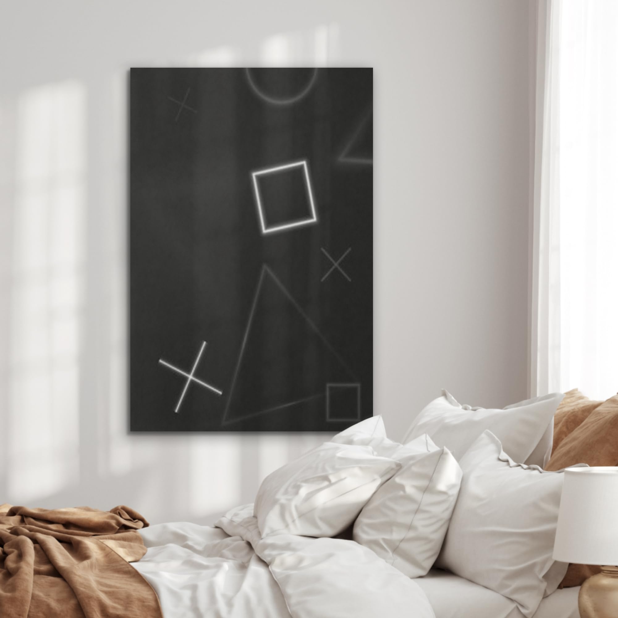 MuchoWow© Pannelli Pannello Fonoassorbente 70x100 cm Decorativi Insonorizzanti Decorativo Parete Fonoassorbenti Design Fonoisolanti Insonorizzazione Stanza Gioco - Bianco e nero - Astratto