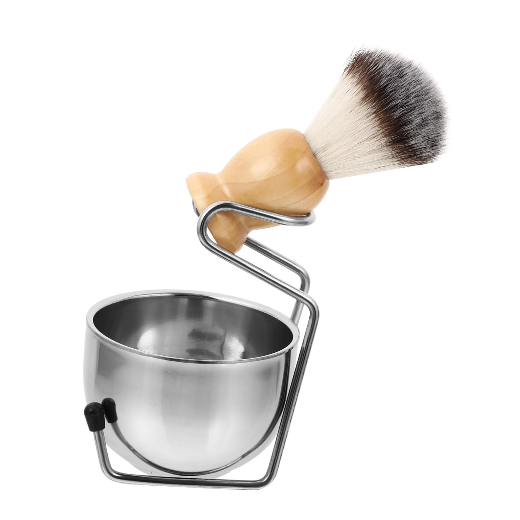 Mikinona Men's Shaving Kit Set Shaving Bowl Brush Safety Gentle Exfoliation Easy Operation Stainless Steel Brush Stand for Men