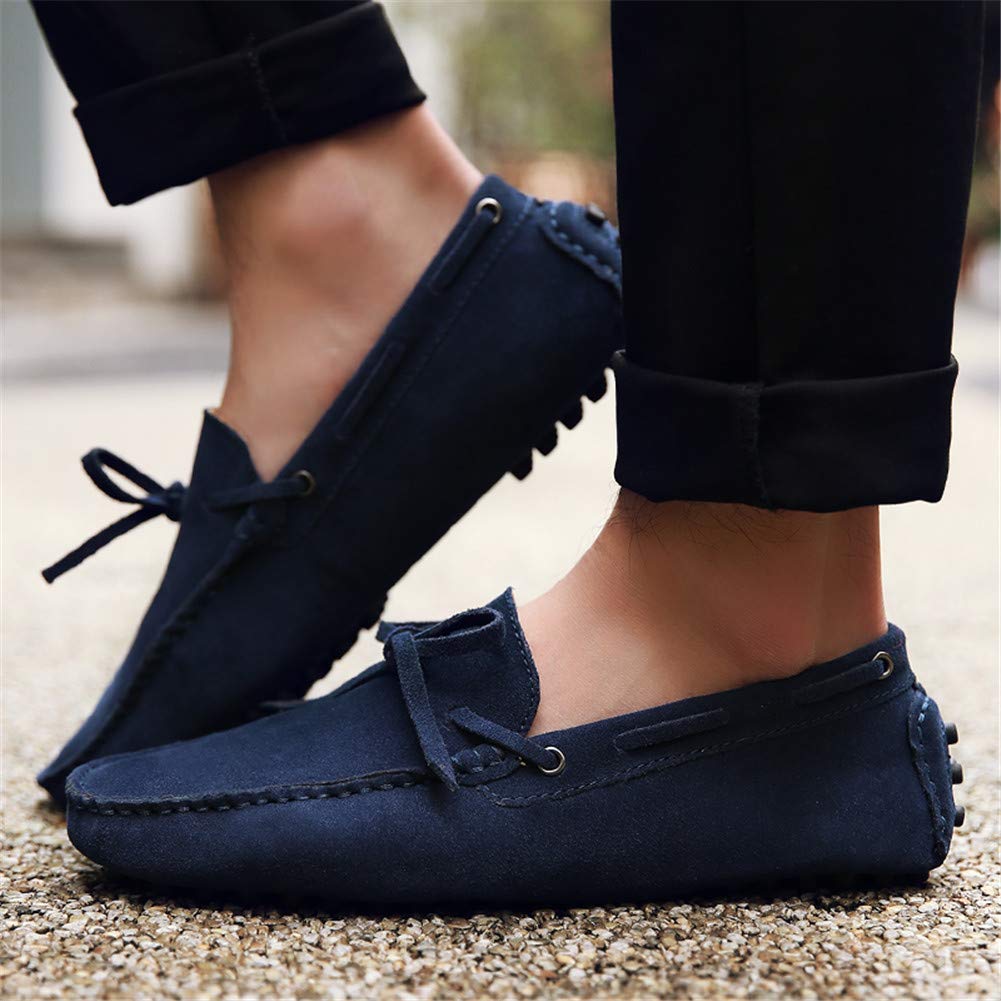 Hombres Suave Gamuza Mocasines de Conducción Zapatos Hecho a Mano Pantuflas Talla Grande
