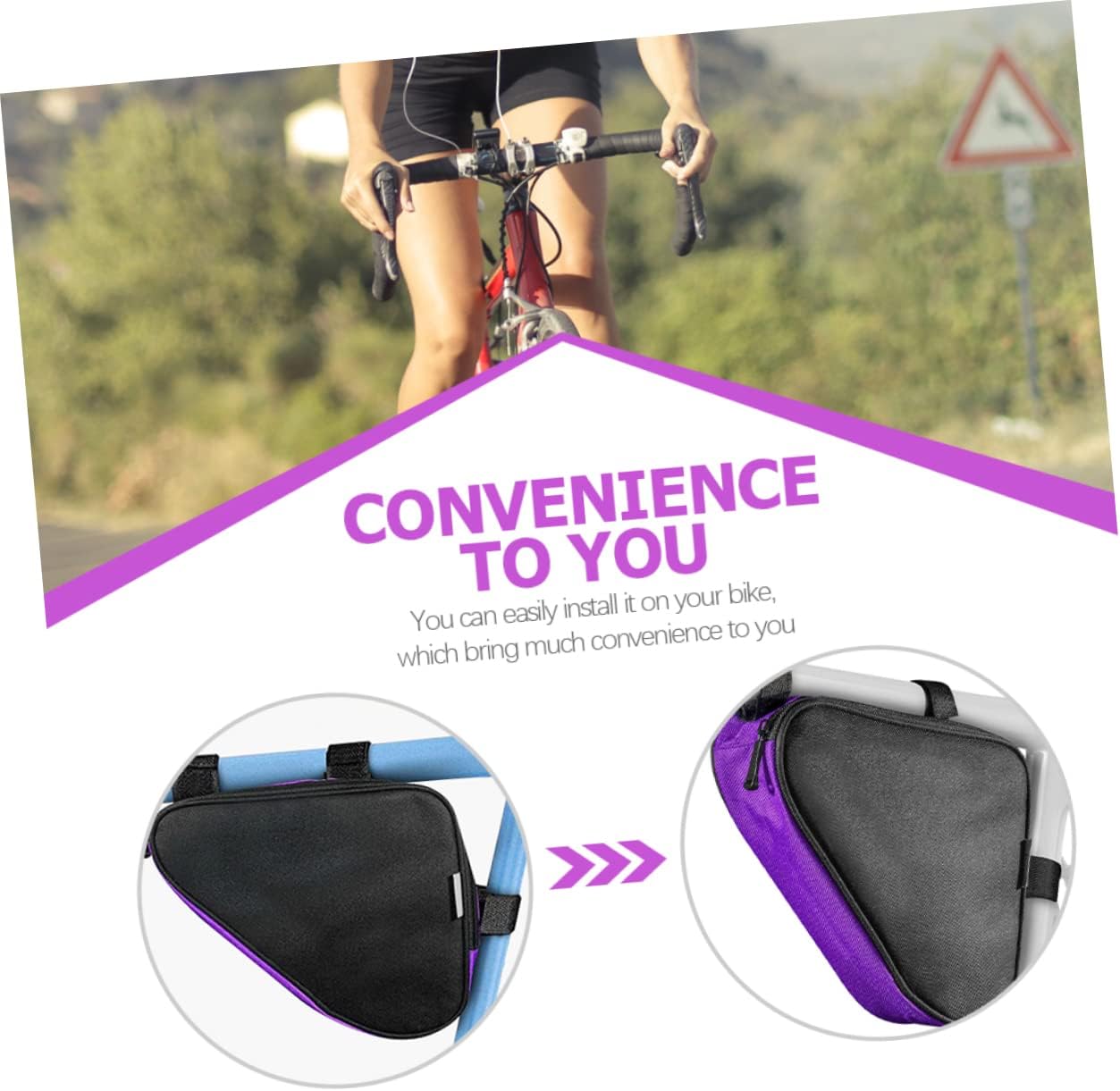 VICASKY 3pcs Accessories Bike Frame Bag Large Compartment Bicycle Saddle Phone Bag Secure Straps for Safe Ride