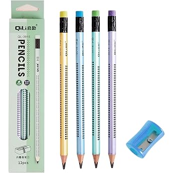 HB Pencils Wooden Pencils Set Pencil with Eraser and Sharpener Graphite Pencil for Writing Aid from School Office Pack of 12