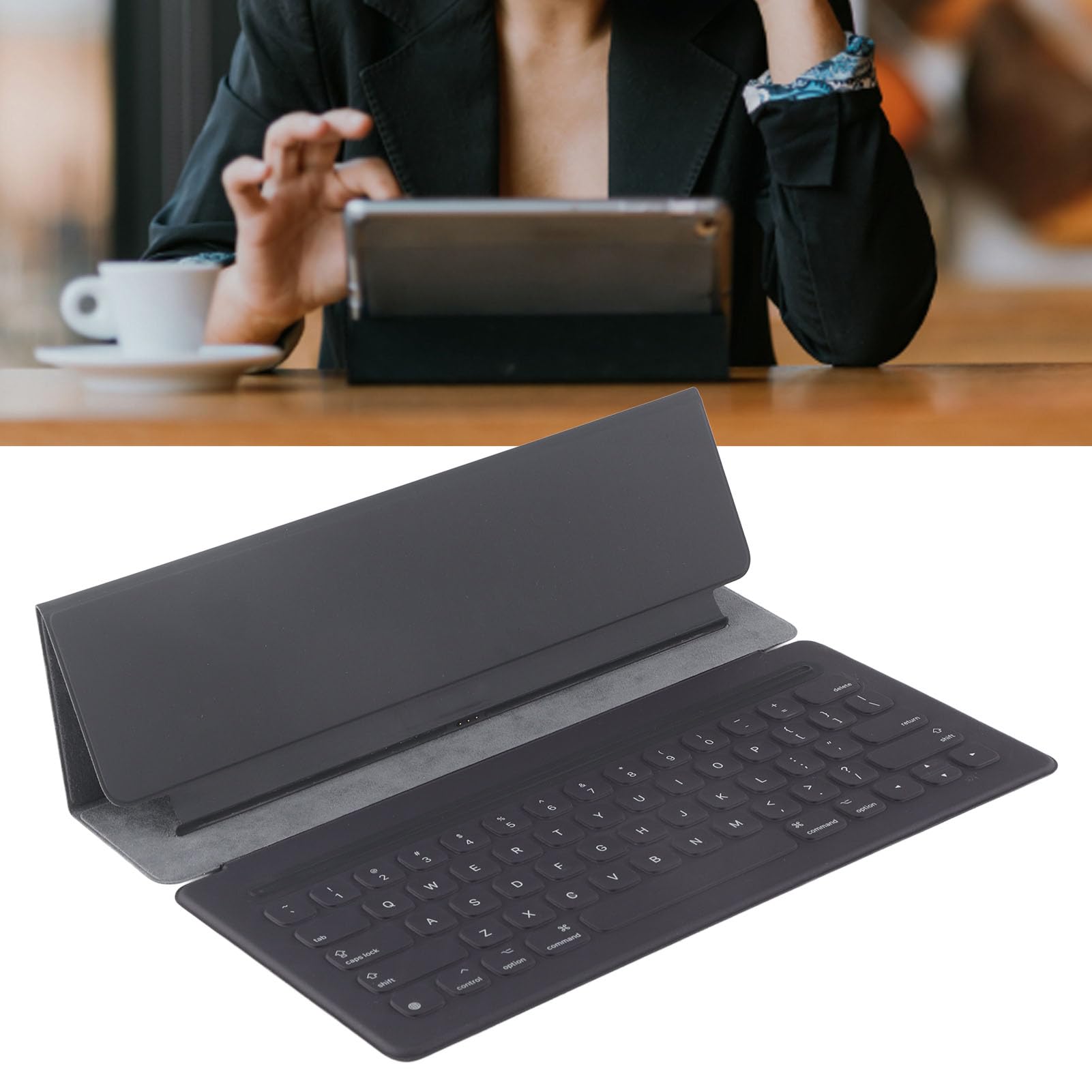 POENVFPO Przenośna Klawiatura Tabletu z 64 Klawiszem Układu w Wielkiej Brytanii dla 12,9 Cala IOS Tablet Pro 1st 2nd Gen, Prosta Operacja, Idealna do Pisania i Podróży