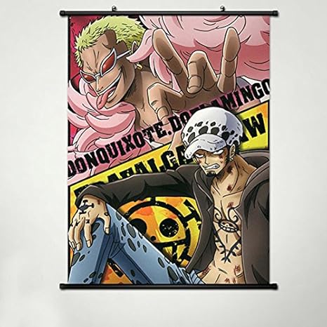 Amazon Co Jp ワンピース ウォールスクロールポスター ファブリックペインティング アニメ ドンキホーテ ドフランミンゴ トラファルガーロー 421 L ホビー