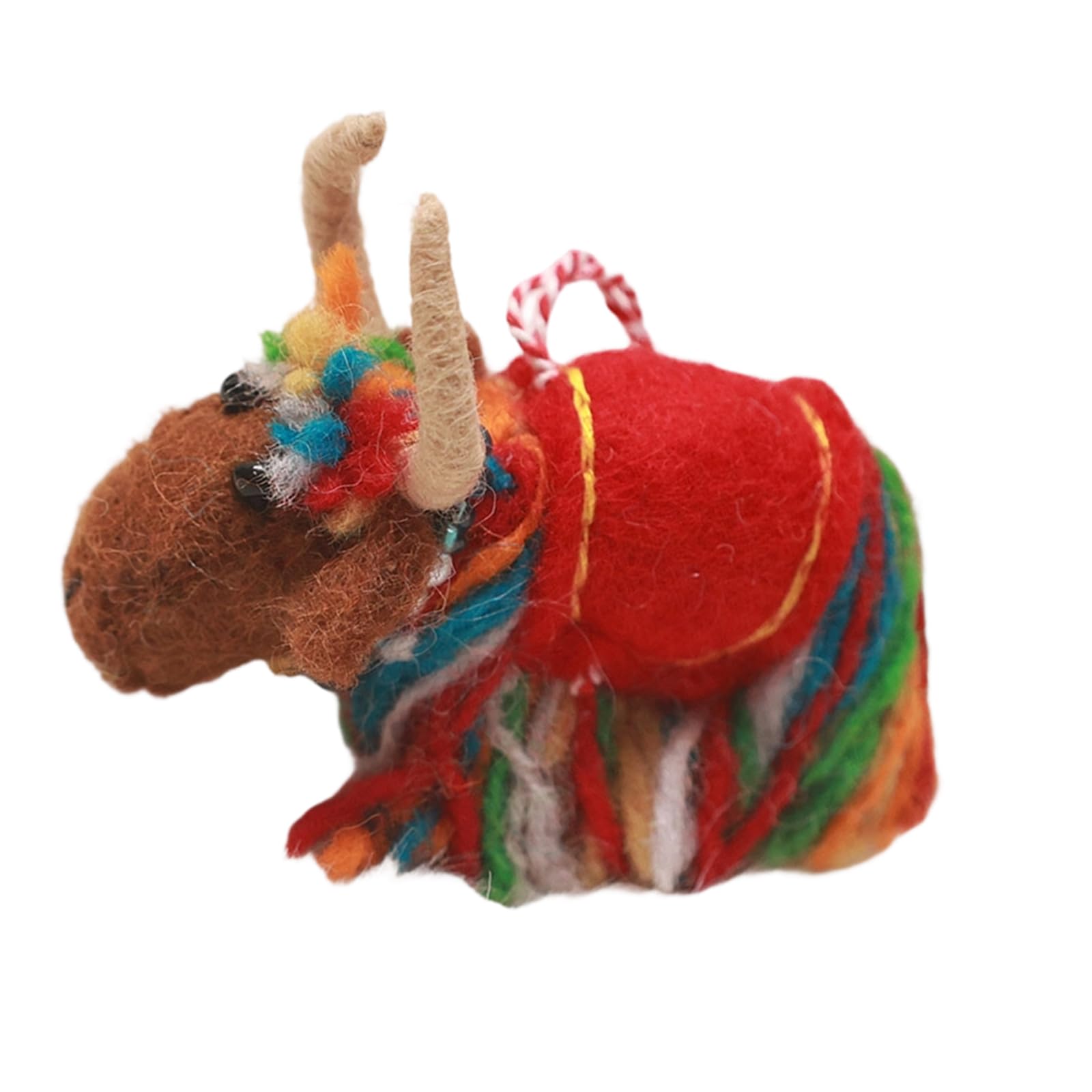 Felt Yaks Figure Hanging Accessories Woolen Farm Animal Miniature Ornament for Backpacks or Home Offices Decoration Felted Cattle Charm