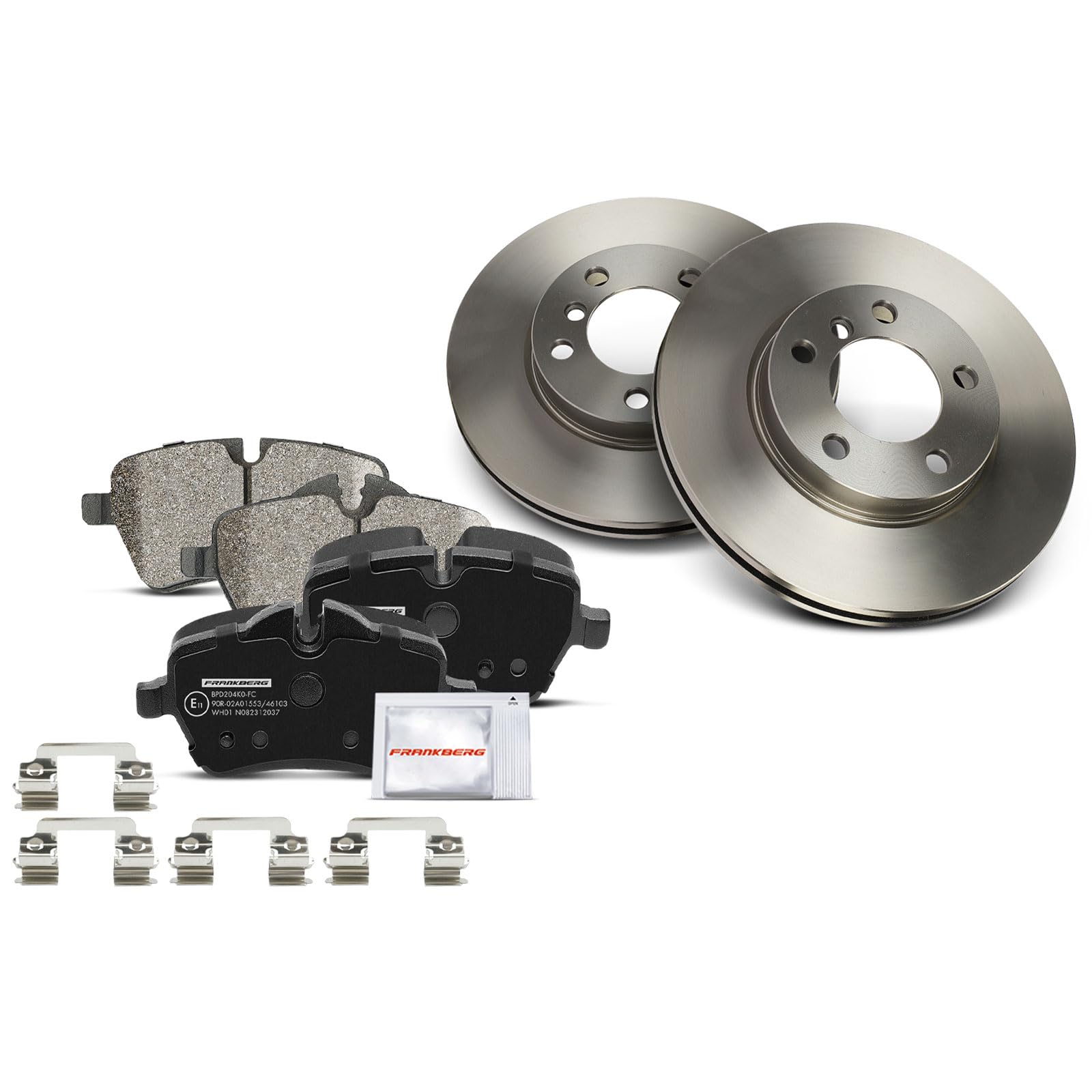 Frankberg Set freni incl. 2x Dischi Freno + 4x Pastiglie dei Freni Anteriore Compatibile con M.i.n.i Countryman R60 M.i.n.i Paceman R61 Replace# 34119804735,34116770251