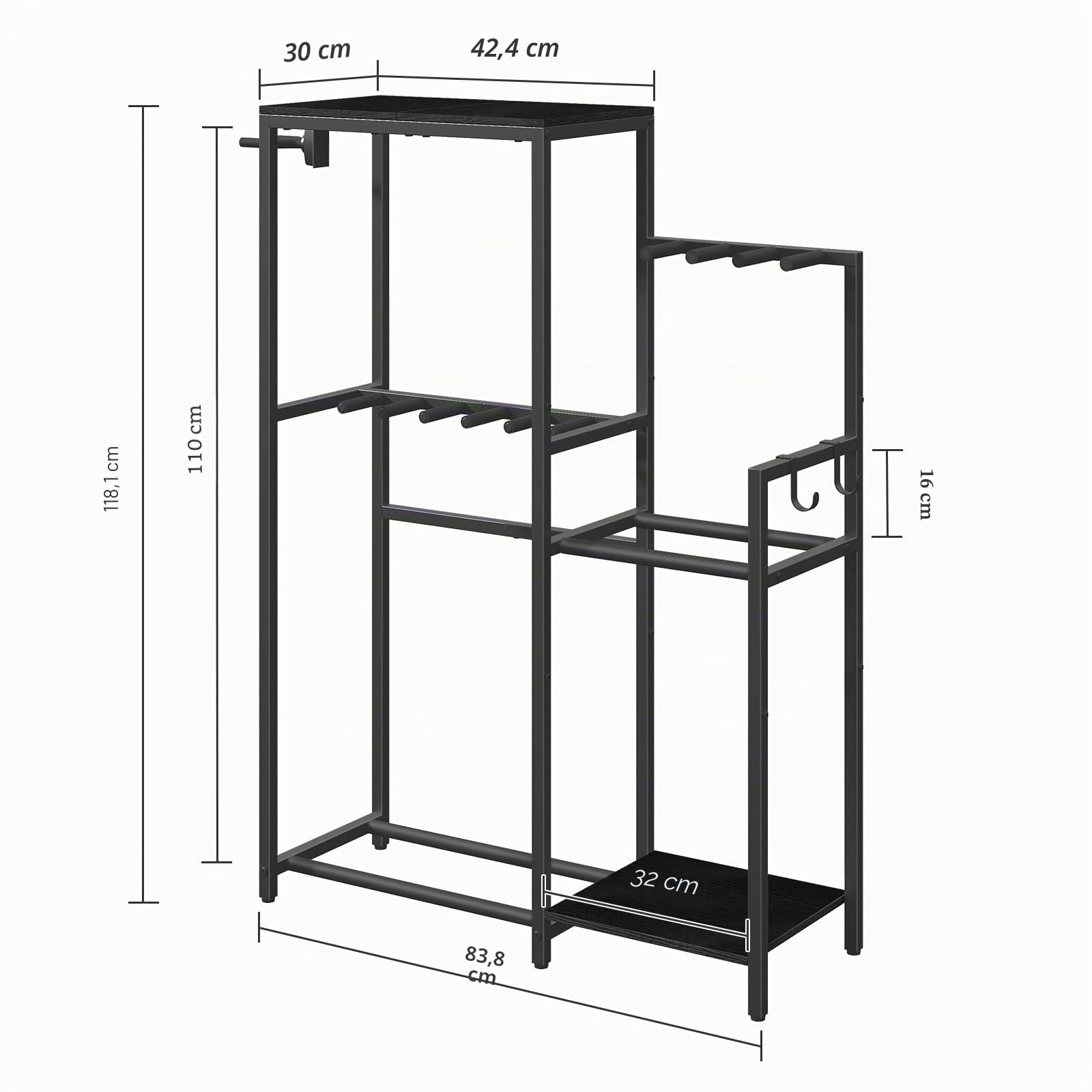 MAHANCRIS Support de guitare pour 9 guitares, acoustiques, électriques, basses, ukulélés, banjo, tourne-disques, support de présentation en mousse EVA pour studio de musique, noir AGSHB8501