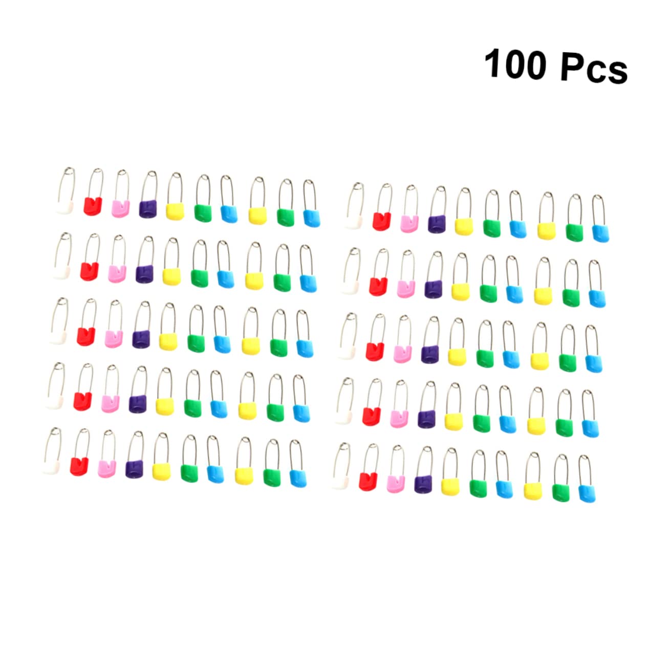 NUOBESTY Épingles de Sûreté Faciles à Ouvrir en Acier et Plastique pour Bébé Lot de 100 pour Couche, Lange et Bavoir