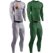 2 Pack Thermal Underwear for Men,Mens Long Johns Thermal Set Soft Fleece Lined Base Layer for Cold Weather