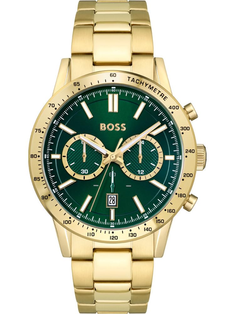 BOSS Chronograph Quarz Uhr für Herren Kollektion Allure mit Goldfarben Edelstahlarmband - 1513923