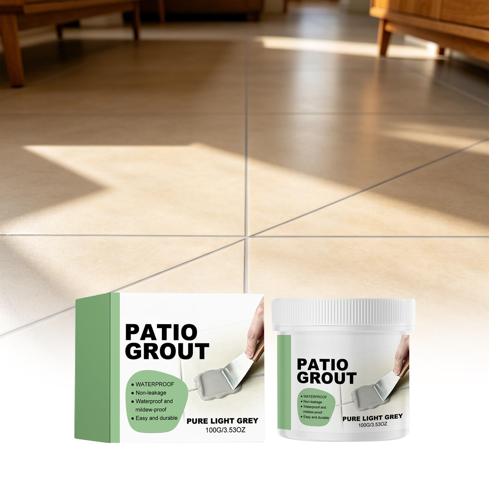 Light Gray Tile Grout Filler Portable Home Floor Gap Repair Paste