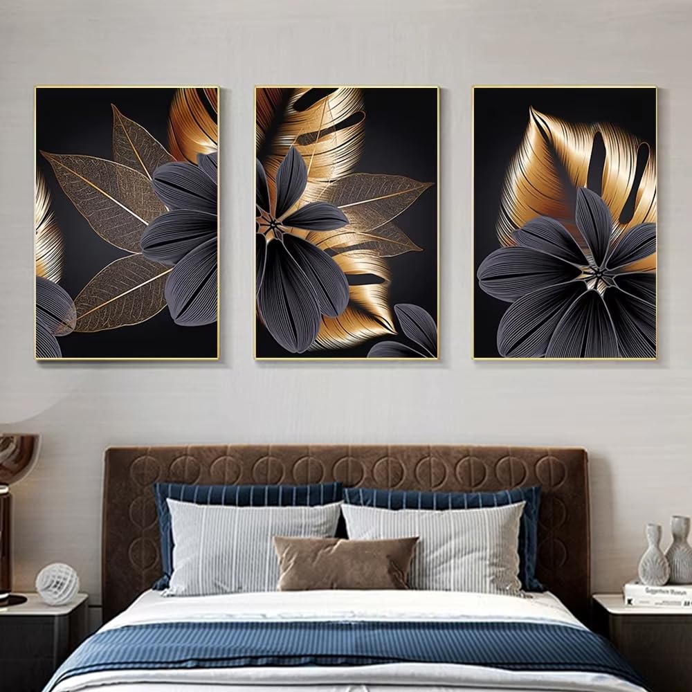 DFZEWKI Succulent Peony Canvas Wall Art Vibrant Floral Printing for Living Room Home Decor(70x90cm(26x35in) x3/No frame)